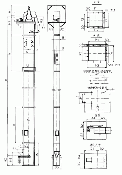 双排板链斗式提升机